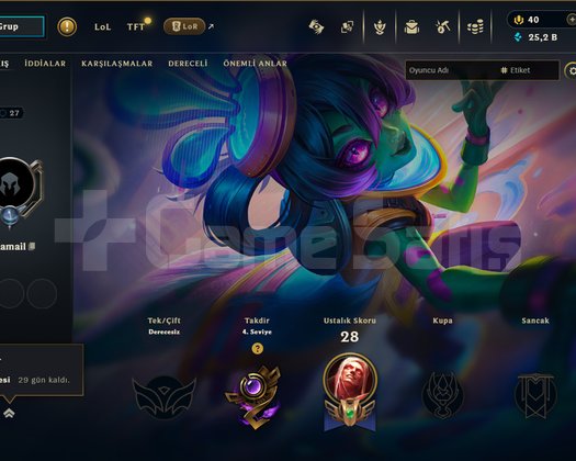27LV EUW 25K+ÖZ 29 GÜN EXP BOOST FRESH HANDMADE