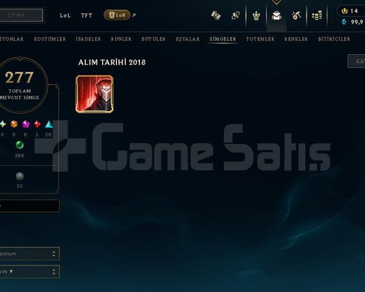181 SKİN ZED MAİN ZED SİMGELİ FULL CHAMP S8 ACC