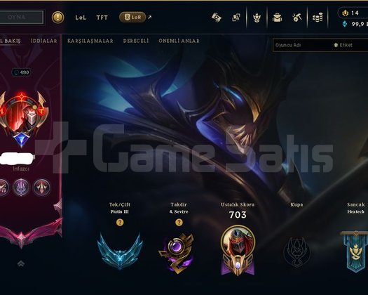 181 SKİN ZED MAİN ZED SİMGELİ FULL CHAMP S8 ACC