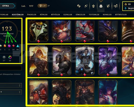 361 LVL + 123 KOSTÜM + 140 HERO + GÜMÜŞ 1 + MAİL!