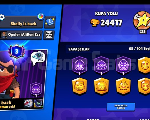 24.4K Kupa | 65 Savaşçı | 130+ Kostüm | 30+ Brawl