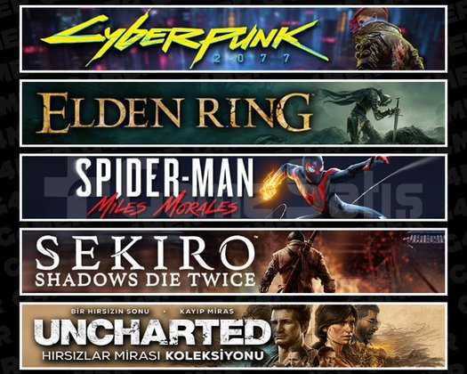 Cyberpunk +Elden +Miles +Sekiro +Uncharted