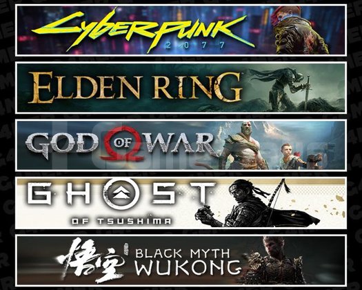 Cyberpunk +Elden +GOW +Tsushima +Wukong