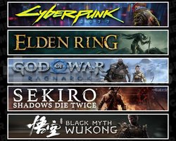 Cyberpunk +Elden +Ragnarök +Sekiro +Wukong