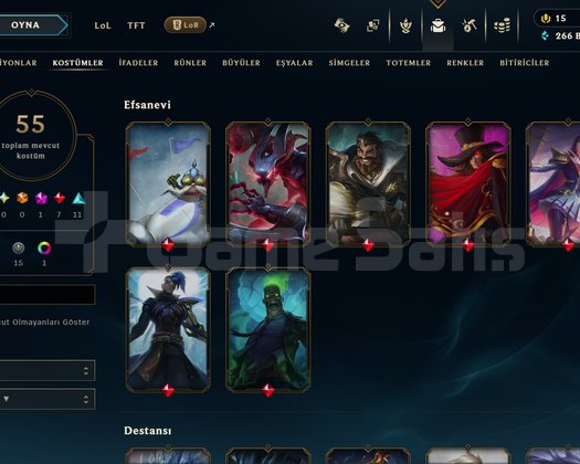 TR // 55 SKIN // 198 LVL // ARAM HESABI // 266K BE