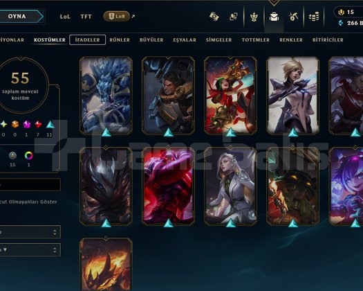 TR // 55 SKIN // 198 LVL // ARAM HESABI // 266K BE