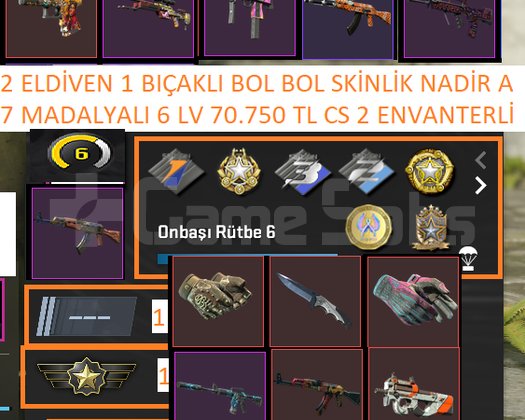 7 MADALYALI 6 LV 70.750 TL CS 2 ENVANTERLİ 2 ELDİV