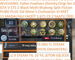11 MADALYALI FACEİT GTA V PUBG PLUS BFE IV Black M