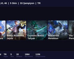 TR / 46 LVL + 5 SKİN + UNRANKED !!