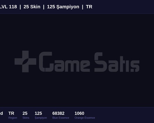 TR / 118 LVL + 25 SKİN + BRONZ MMR + MAİL ONAYSIZ