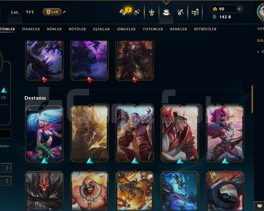 TR / 215 LEVEL / 57 SKİN / 119 HERO +MAİL