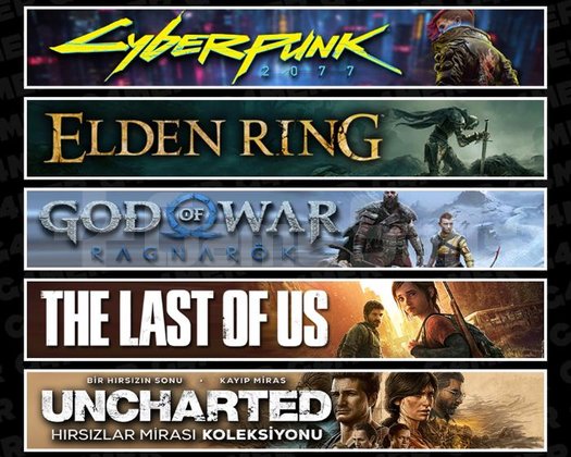Cyberpunk +Elden +Ragnarök +TLOU1 +Uncharted