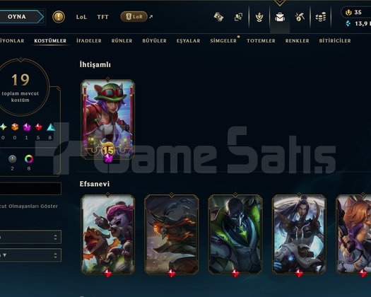 TR // DIA 4 63 WR // 19 SKIN // +30 -10 GELIYOR
