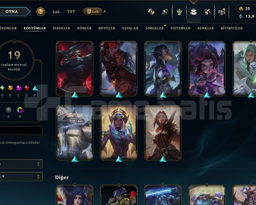 TR // DIA 4 63 WR // 19 SKIN // +30 -10 GELIYOR