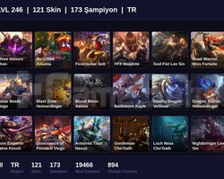 TR / 246 LVL + 121 SKİN + SILVER II + M-ONAYSIZ !!
