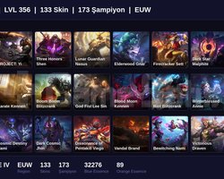 EUW / 356 LVL + 133 SKİN + BRONZE IV !!