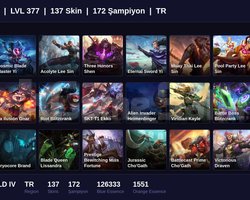 TR / 377 LVL + 137 SKİN + EMERALD IV !!