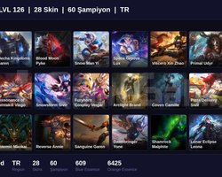 TR / 126 LVL + 28 SKİN + UNRANKED !!