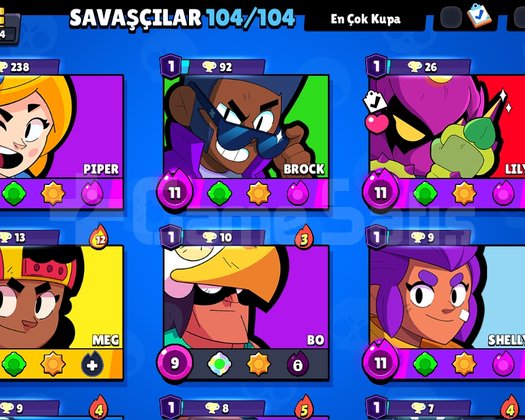 FULL KARAKTERLİ TEMİZ BRAWL STARS HESABI