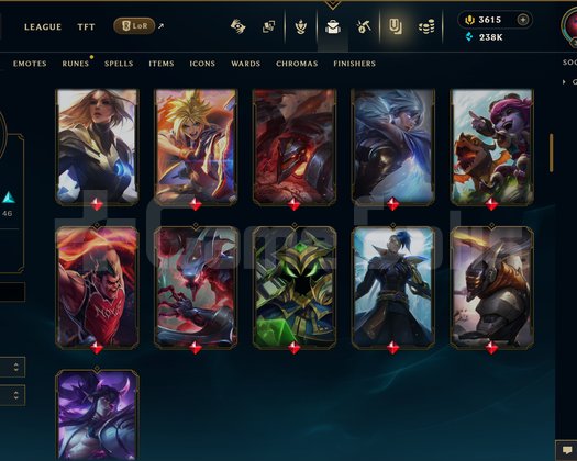 TR | 92 SKİN | UNRANKED + 3615 RP