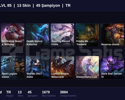 TR / 85 LVL + 13 SKİN + GOLD MMR !!