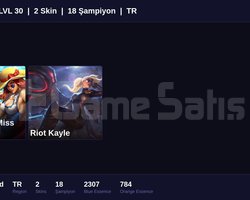 TR / 30 LVL + 2 SKİN + UNRANKED + FRESH !!