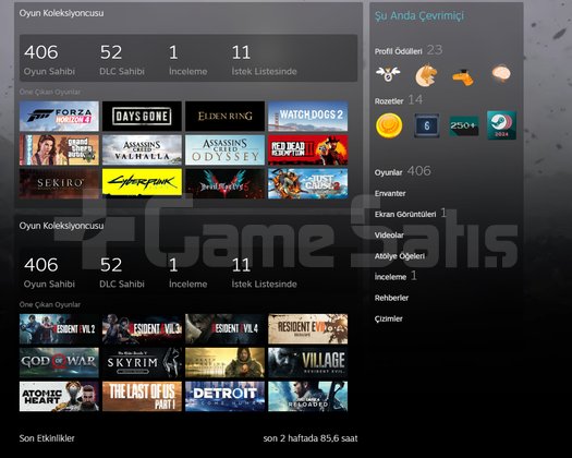 Ömürlük dopdolu yayıncı steam hesabı +cs2prime