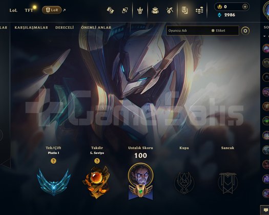 Plat 1 smürflük yüksek mmr hesap