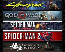 Cyberpunk +GOW +Miles +Spider 2 +Wukong