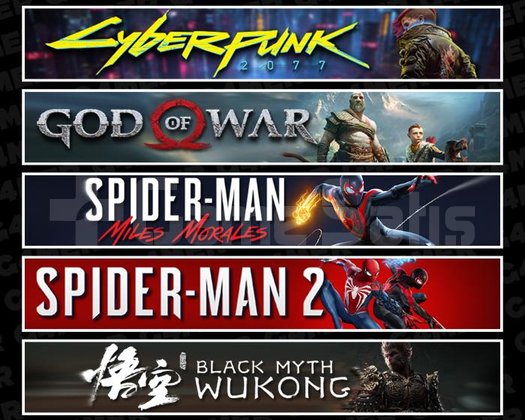 Cyberpunk +GOW +Miles +Spider 2 +Wukong