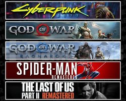 Cyberpunk +GOW +Ragnarök +Spider 1 +TLOU2