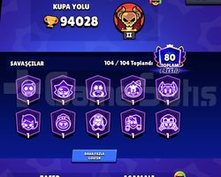 94k Tüm Savaşçılar Açık hepsi 11 level  1028 Elmas