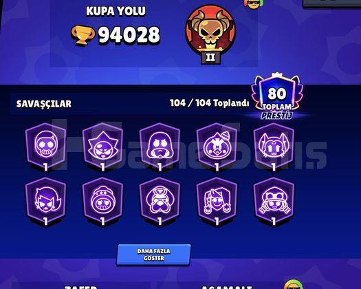 94k Tüm Savaşçılar Açık hepsi 11 level  1028 Elmas