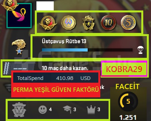 FACEİT+ 5 MADALYA 191 WİN 594 SAAT SEÇKİN