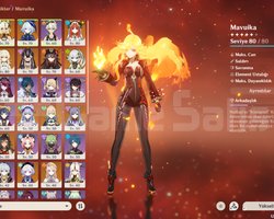 genshin impact mavuika c1+16 adet 5 star hesap