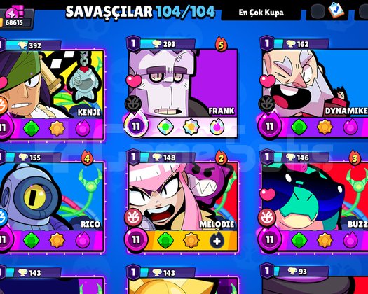 Brawl stars hesap 68bin kupa