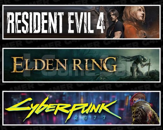 Resident Evil 4 +Elden Ring +Cyberpunk 2077