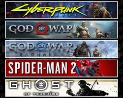 Cyberpunk +GOW +Ragnarök +Spider 2 +Tsushima