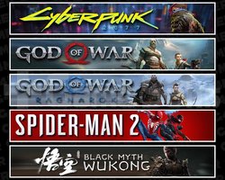 Cyberpunk +GOW +Ragnarök +Spider 2 +Wukong