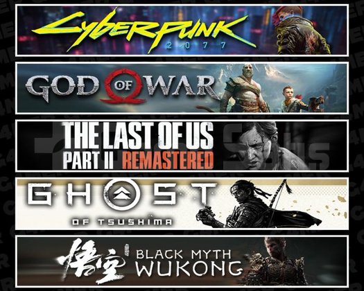 Cyberpunk +GOW +TLOU2 +Tsushima +Wukong