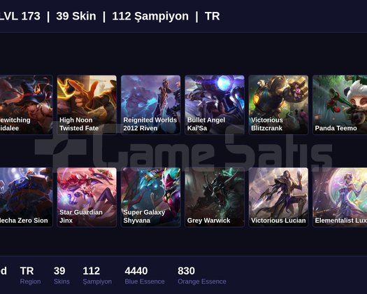 TR / 173 LVL + 39 SKİN + UNRANKED !!