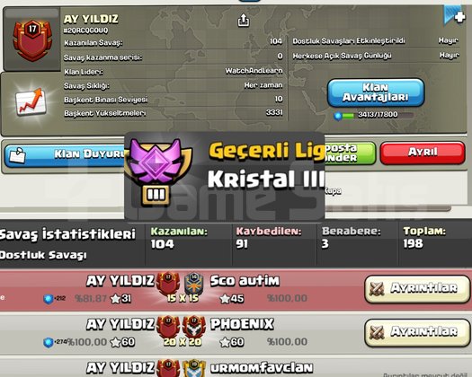 17 LVL AY YILDIZ BAŞKENT 10 MAX HEMEN TESLİM