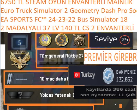 2 MADALYALI 37 LV 140 TL CS 2 ENVANTERLİ 132 K POİ