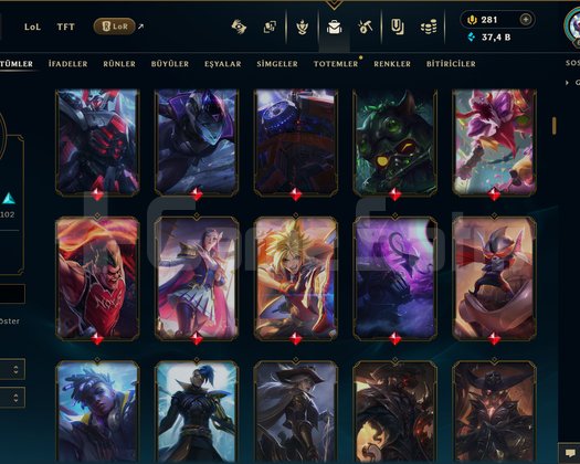 656 LEVEL / 243 SKİN / FUL HERO +MAİL +15K SATIŞ