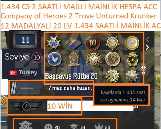 12 MADALYALI 20 LV 1.435 CS 2 SAATLİ MAİLLİ MAİNLİ