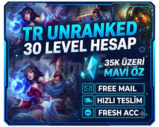 TR 30LVL UNRANKED FRESH ACC, FREE MAIL, HIZLI TSLM