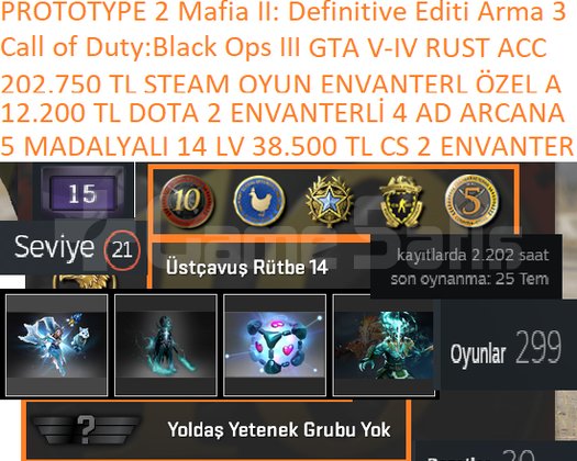 5 MADALYALI 14 LV 38.500+12.200 TL CS 2 VE DOTA 2