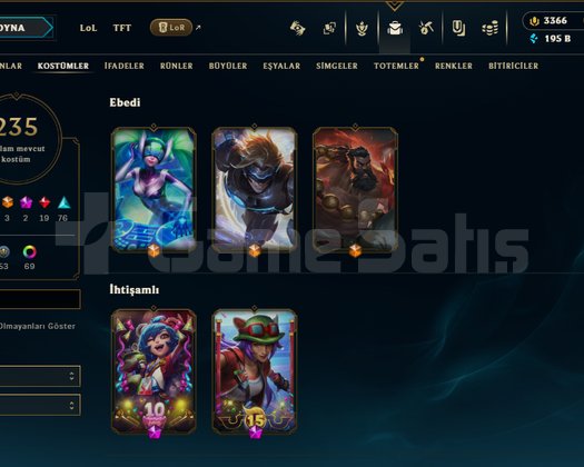 Sezon 1 Koleksiyonluk | 235 Kostüm | 3300 RP