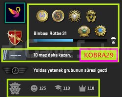TEK FİYAT ! FACEİT ! 8 MADALYA 685 WİN 2656 SAAT