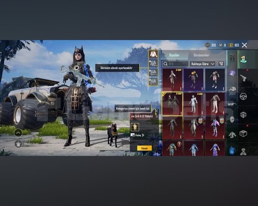 PUBG MOBİLE BUZ DİYARI FUL SPOR ARAÇ 65 SEVİYE